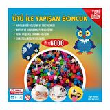 Ütü ile Yapışan 6000'li Renkli Boncuk-Tabla-Cımbız 3'lü Set