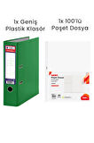 1 Adet Tigra Geniş Klasör 1 Adet Noki 100'lü Poşet Dosya Ofis Seti