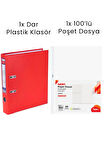 1 Adet Tigra Dar Klasör 1 Adet Noki 100'lü Poşet Dosya Ofis Seti