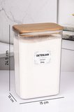 Ahşap Vakumlu Kapaklı Toz Deterjan Kutusu 3 Litre (2,5 KG Kapasiteli)