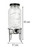 4 Lt Stantlı Cam Sebil - Musluklu Şerbetlik Metal Kapaklı Ayaklı Meşrubat Sunumluk