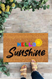 Hello Sunshine, İç ve Dış Kapı Önü Paspası, Dijital Baskı Paspas, Renkli Paspas, Yaz temalı paspas