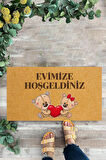 Evimize Hoşgeldiniz, Kapı Önü Paspası, Desenli Paspas, Dijital Baskı Paspas