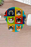 Damla, Kedi Desenli, Bilek Destekli, Konforlu Mouse Pad, Bilgisayar- Laptop Aksesuarı, Oyuncular İçin, mouse pedi