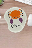 Damla, Yengeç burcu, cancer, Burç Sembolü, Bilek Destekli, Konforlu Mousepad, Bilgisayar- Laptop Aksesuarı, Oyuncular İçin