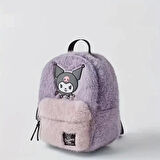 Kuromi Peluş Sırt Çantası Pembe - Mor Kaliteli Sevimli Karikatür Tasarım, Ayarlanabilir Askı Hafif Günlük Kullanım & Hediye Çanta