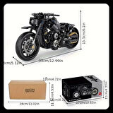Teknik Motosiklet Yapım Seti 586 parça 1:8 Ölçekli Siyah 8+ yaş Model Kiti hediye yapı blok oyuncak seti