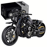 Teknik Motosiklet Yapım Seti 586 parça 1:8 Ölçekli Siyah 8+ yaş Model Kiti hediye yapı blok oyuncak seti