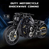 Teknik Motosiklet Yapım Seti 586 parça 1:8 Ölçekli Siyah 8+ yaş Model Kiti hediye yapı blok oyuncak seti