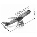 DIY 3D Metal Puzzle Boeing 747 Yolcu Uçağı  Hediyelik Maket 14 yaş