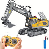Uzaktan Kumandalı Ekskavatör full fonksiyon 11 Kanallı Alaşımlı Metal Yapı, 2.4GHz Kablosuz, USB Şarj Edilebilir 18650 Lityum Pil, Hava Koşullarına Dayanıklı, Çalışma Voltajı ≤36V, Çocuklar İçin