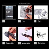DIY 3D Metal Puzzle Bulmaca Newpiort 17 Fighter Uçak 46 Parça  14+ yaş üstü Hediyelik
