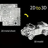 DIY 3D Metal Puzzle Bulmaca Alman Volkswagen Kübelwagen 65 Parça 14+ yaş üstü Hediyelik model