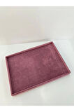 Yerli Üretim Süet Kumaş Bordo Renk 34/24cm Batırmalı Çekmece Içi Yüzük Tablası