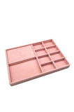 Yerli Üretim Sidney Model Keten Kumaş Pembe 34/24 Cm Çekmece Ici Takı Standı