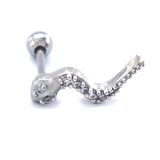 FerizZ 316L Çelik Zirkon Taşlı Yılan Şekilli Piercing PRC-198