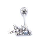 FerizZ 316L Çelik Zirkon Taşlı Ağaç Piercing PRC-192