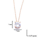 Rose Zirkon Taşlı Gümüş Kolye GK-328