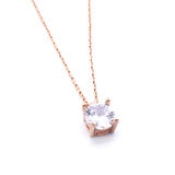 Rose Zirkon Taşlı Gümüş Kolye GK-328