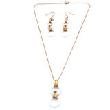 316L Çelik Rose Beyaz Halkalı Kadın Set SET-156