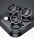 Bufalo Glass iPhone 15/ Plus Uyumlu  Black Premium Siyah Lens Koruyucu Mineral Camera Protector