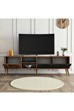 Mezza Exxen 180 cm  Ahşap Ayaklı  Tv Ünitesi Hat - Antrasit 1581