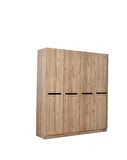 MERCAN MDF 4 Kapılı 2 Çekmeceli Gardrop Elbise Dolabı 160x53x216cm