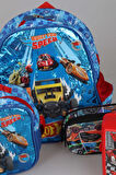 DEKOMUS İLE YENİ SEZON LİSANSLI HOT WHEELS ANAOKUL,KALEM VE BESLENME ÇANTASI, 2 KATLI BESLENME KABI İLE 500 ML MATARA SETİ