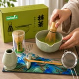 Herbarius 8 Parça Adaçayı Yeşili Renk Matcha Çayı Hazırlama Seti - Geleneksel Japon Matcha Seti