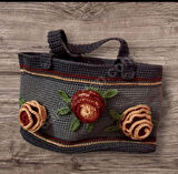 El İşi Güllü Omuz Çantası