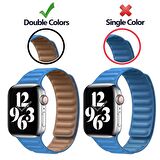 Megafox Apple Watch Seri 2/3/4/5/6/7/8/Se/Ultra Mıknatıslı Deri Baklalı Kordon 42-44-45-49Mm Uyumlu