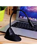 Unico T21 Siyah Renk Masa Üstü 3.5mm Jacklı Aç Kapa Düğmeli Açısı Pc Uyumlu Mikrofon