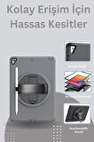 Qpen iPad 10.2 inç (8.nesil)  Uyumlu Hand Strap Tablet Kılıfı 