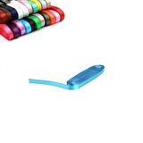 Açık Mavi Turkuaz Renkli Saten Kurdela 1 cm kalınlıkta 10 mt Hediye ve Süsleme Şeridi