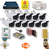 Qromax 11 Kamerali Set - Hareket Algilayan Gece Görüşlü 4 Array Ledli 5mp Sony Lensli 1080p Full Hd Metal Kasa Güvenlik Kamerasi Seti 2004