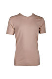 2144 V Yaka  Trender Erkek T-Shirt VİZON