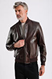 Lucas Erkek Hakiki Bomber Deri Ceket