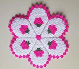 BANYO EL ÖRMESİ LİFİ 2'Lİ TAKIM SET ÇİÇEK DESENLİ -PEMBE