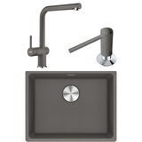 Franke Maris MRG 110-52 Granit Eviye-Active Plus 2.0 Armatür-Sıvı Sabunluk Üçlü Set Stone Grey