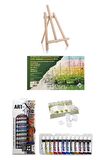 Art-x 12 Ml 12 'li Akrilik Set-orta Boy Şövale-art Liva Resim Defteri-4 Parça Sanat Seti