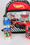 YENİ SEZON LİSANSLI HOT WHEELS ANAOKUL,KALEM VE BESLENME ÇANTASI, 2 KATLI BESLENME KABI İLE 500 ML MATARA SETİ