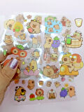 Capybara Sticker Şeffaf Stiker Kapibara Çanta Şeklinde Çıkartma- Komik