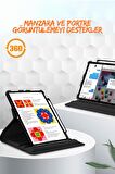 Qpen iPad 3 9.7 inç Uyumlu 360° Tablet Deri Kılıf