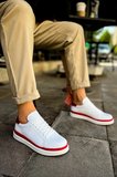MN979 - Santoni GBT Spor Erkek Ayakkabı BEYAZ/KIRMIZI