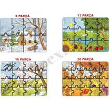 Eğitici Renkli Mevsimler Puzzle - Çocuk Mevsimler 4lü Yapboz
