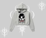 Kapşonlu Crop Sweatshirt Tsundere Anime Japanese Style Baskılı