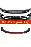 Universal Ön Tampon Lip 4 Parça Ön Karlık Fiat Doblo Uyumlu Kırmızı Dilli