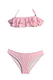 Halter Yaka Yıldız Desenli -Uçuk Pembe 50UV Kız Çocuk Bikini Takımı by Nessi Byrd