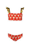 Askılı Gold Fırfır Detaylı Kırmızı 50UV Kız Çocuk Bikini Takımı BY NESSI BYRD