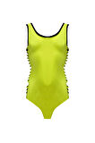 Askılı Pencere Detaylı Spor Tasarım Yeşil 50UV Kız Çocuk Mayo BY NESSI BYRD